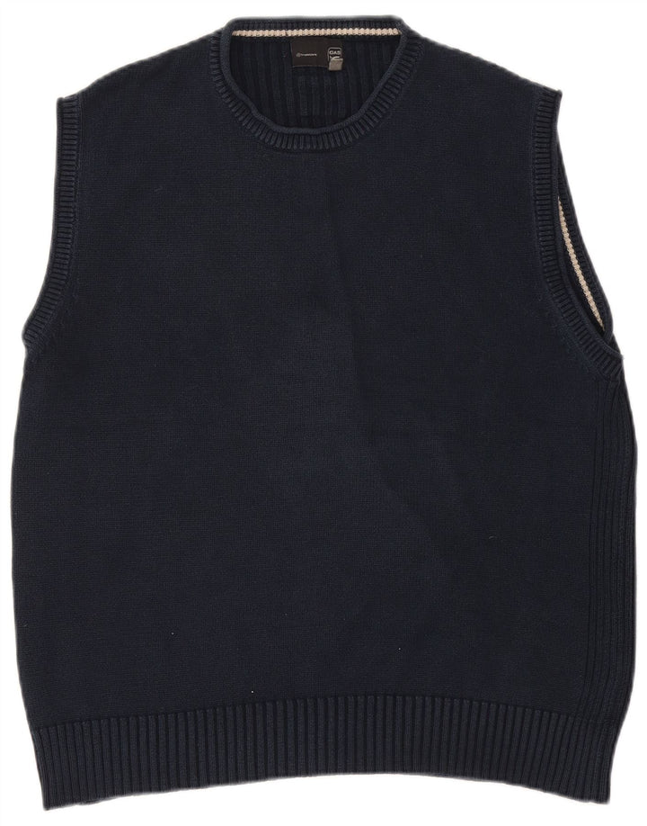 Gas Mens Colete Regata 2XL Algodão Azul Marinho