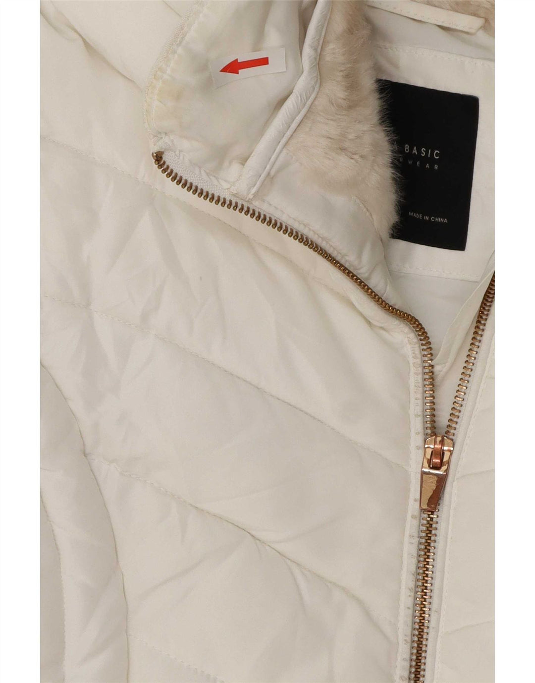 Jaqueta acolchoada feminina Zara UK 14 grande branca