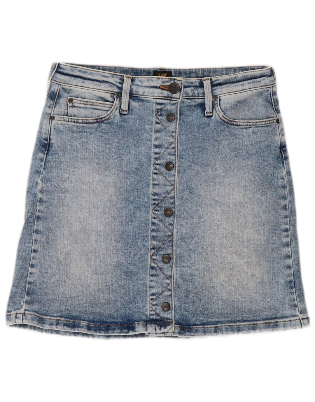 LEE Saia jeans feminina linha A W29 algodão azul médio