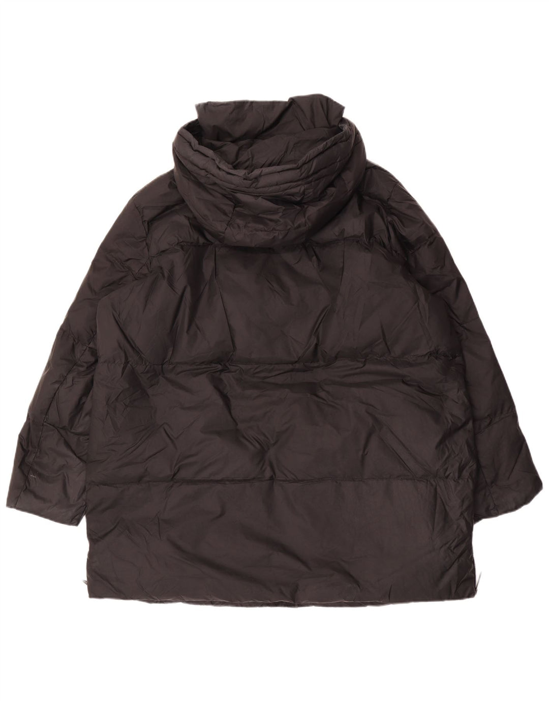 Casaco feminino acolchoado com capuz e capuz Zara UK 14 médio preto poliamida