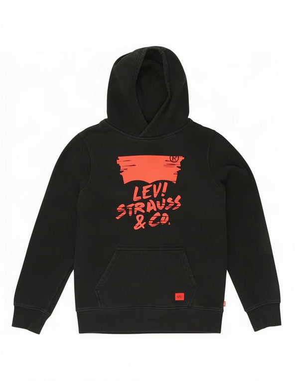 Suéter gráfico com capuz Levi's Boys 13-14 anos preto algodão
