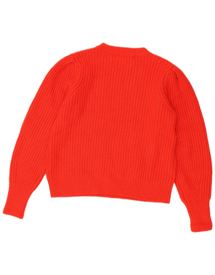 Suéter feminino Marks & Spencer com gola redonda Reino Unido 14 acrílico vermelho médio