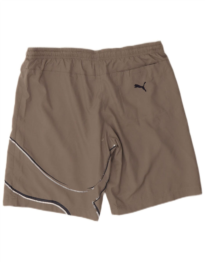 Shorts esportivos gráficos masculinos Puma médio marrom
