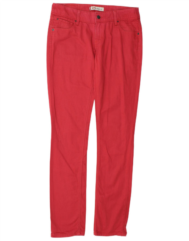 Calça feminina casual LEVI'S 473 skinny W31 L34 algodão vermelho