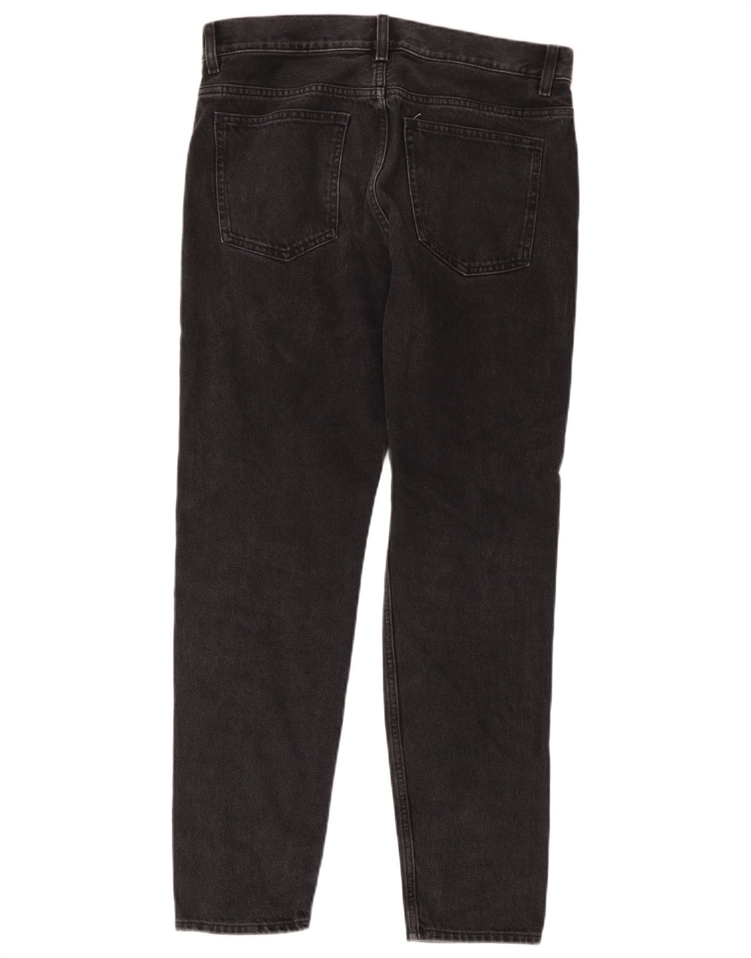 Calça jeans feminina Cos cintura média regular cônica W29 L30 algodão preto