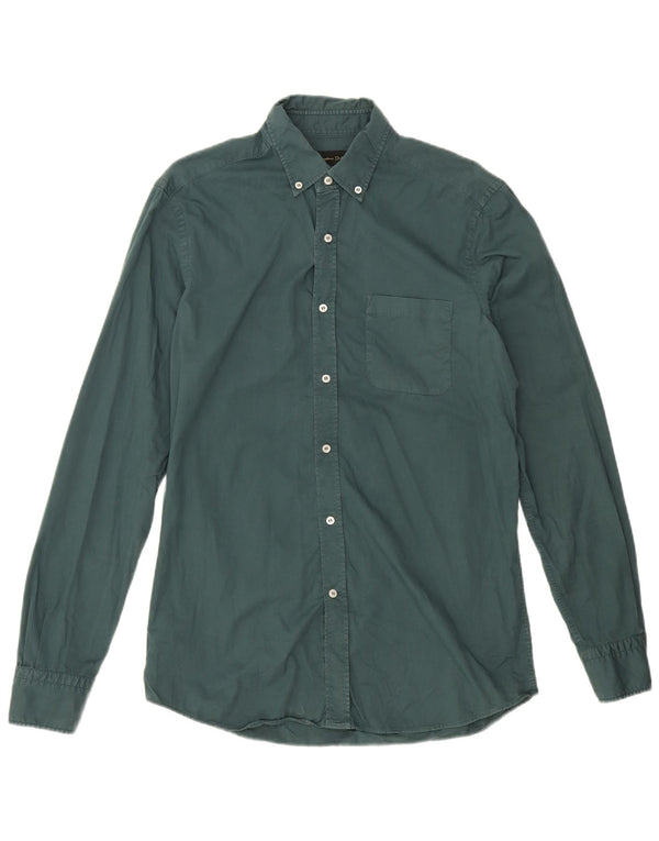 Camisa masculina Massimo Dutti de algodão verde médio