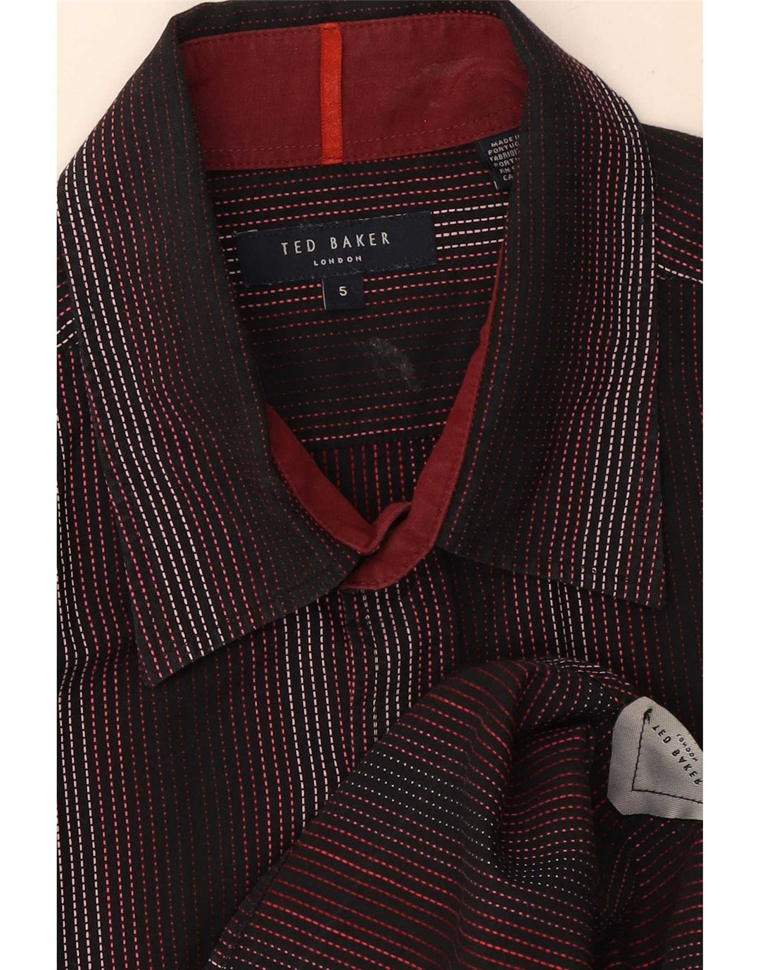 Camisa masculina Ted Baker tamanho 5 XL listrada preta