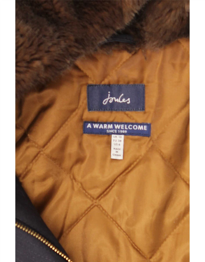 Jaqueta parka feminina Jules com capuz Reino Unido 10 algodão azul marinho pequeno