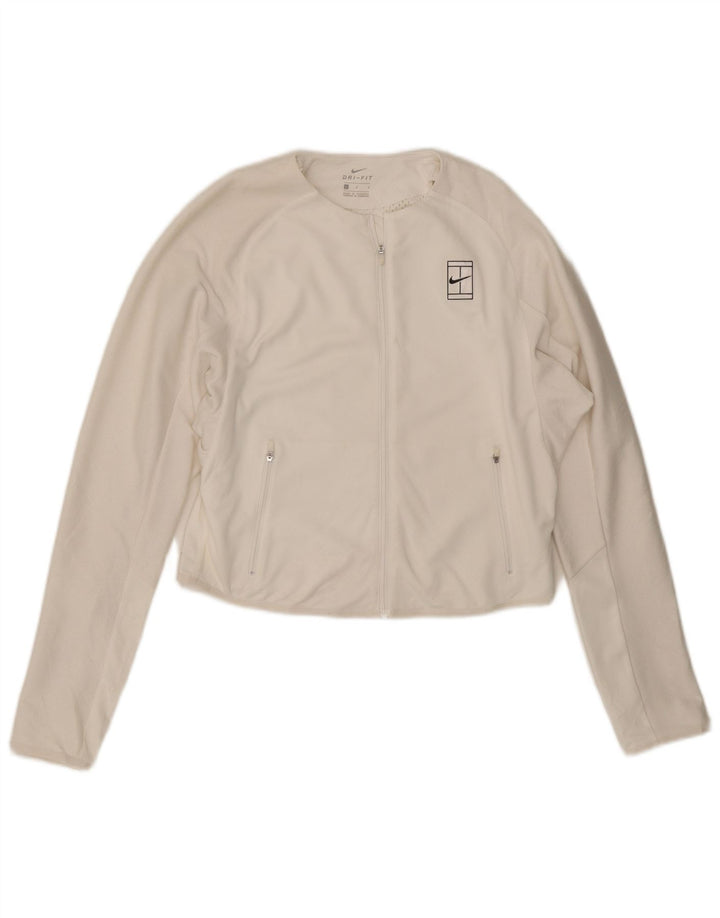 Jaqueta Nike Feminina Dri Fit Crop Tracksuit UK 16 Grande Poliéster Branco
