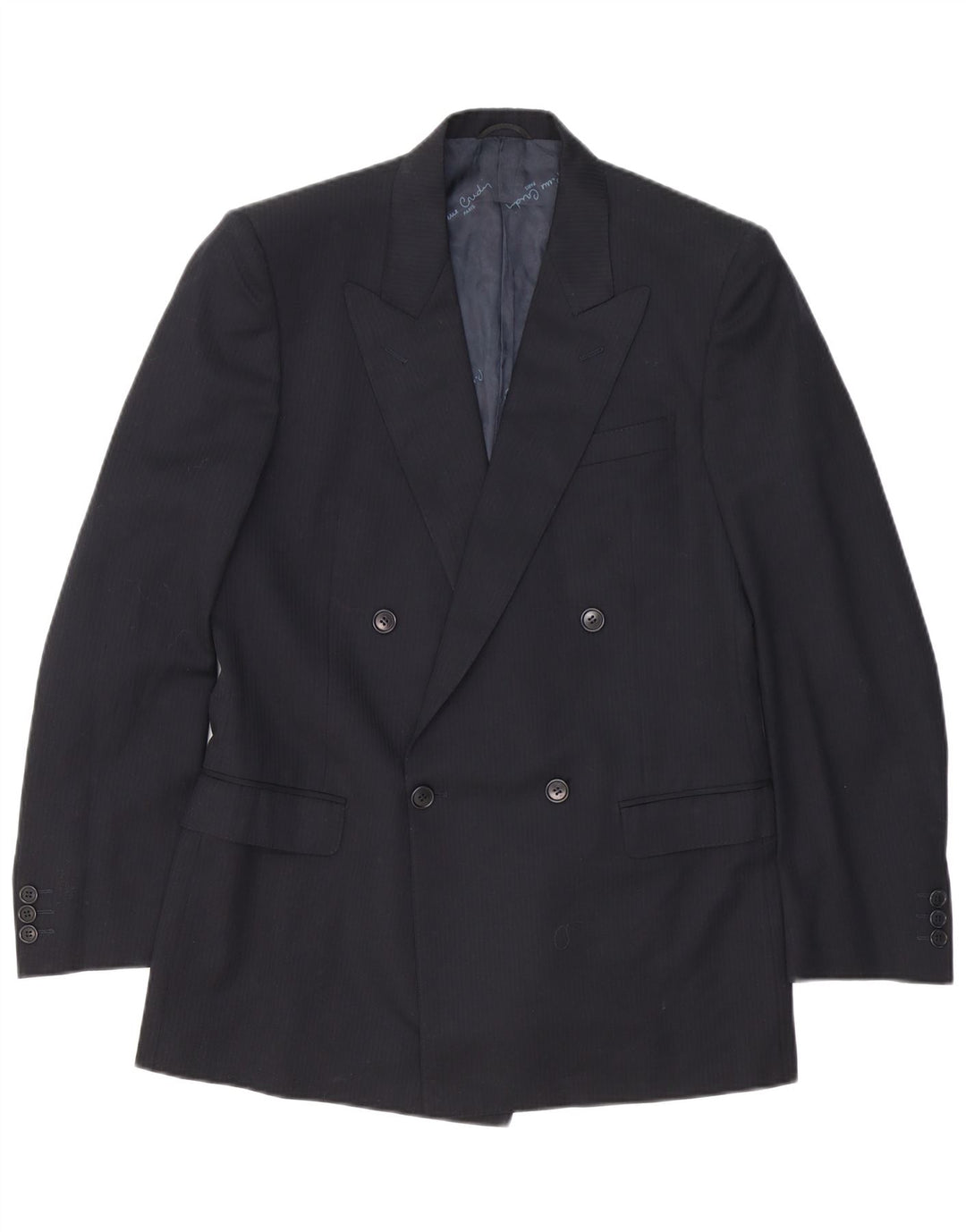 Terno masculino de 2 peças Pierre Cardin IT 48 médio W32 L32 listrado preto