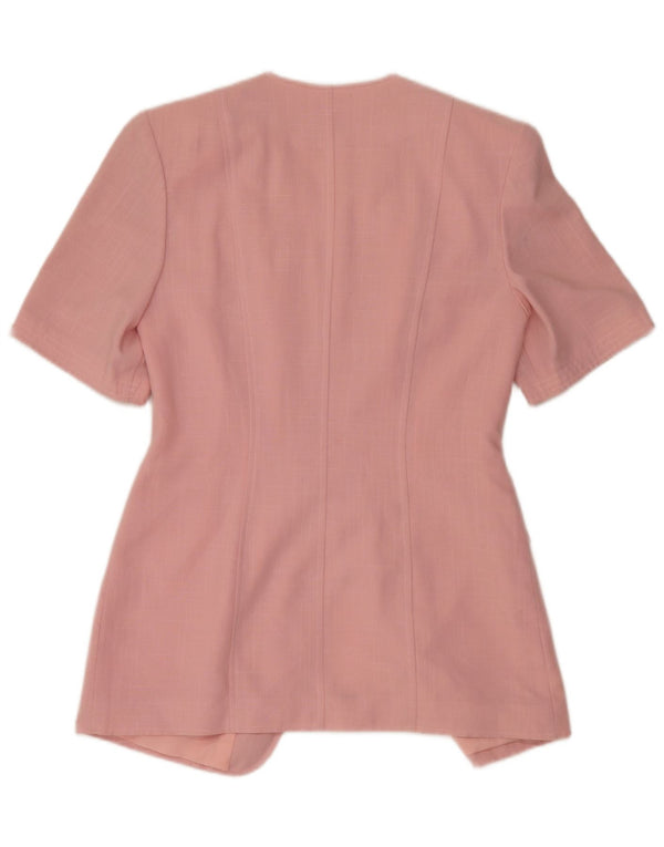 Jaqueta blazer feminina vintage de manga curta com 5 botões EU 40 rosa médio