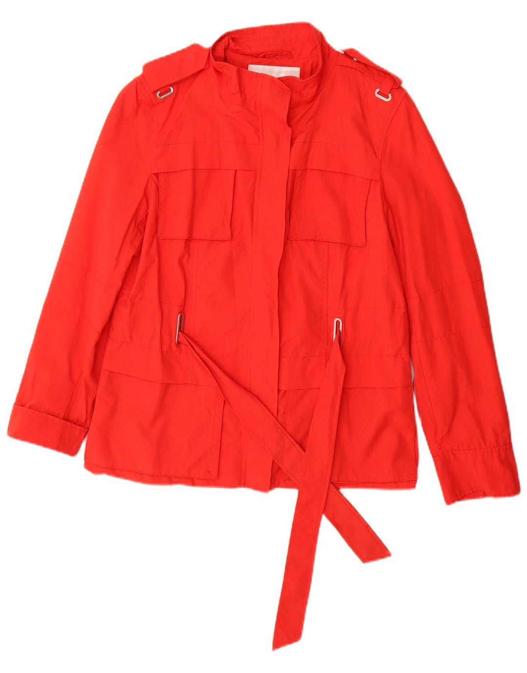 Jaqueta utilitária militar feminina Zara Reino Unido 14 grande algodão vermelho