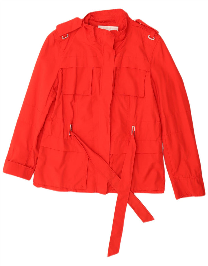 Jaqueta utilitária militar feminina Zara Reino Unido 14 grande algodão vermelho