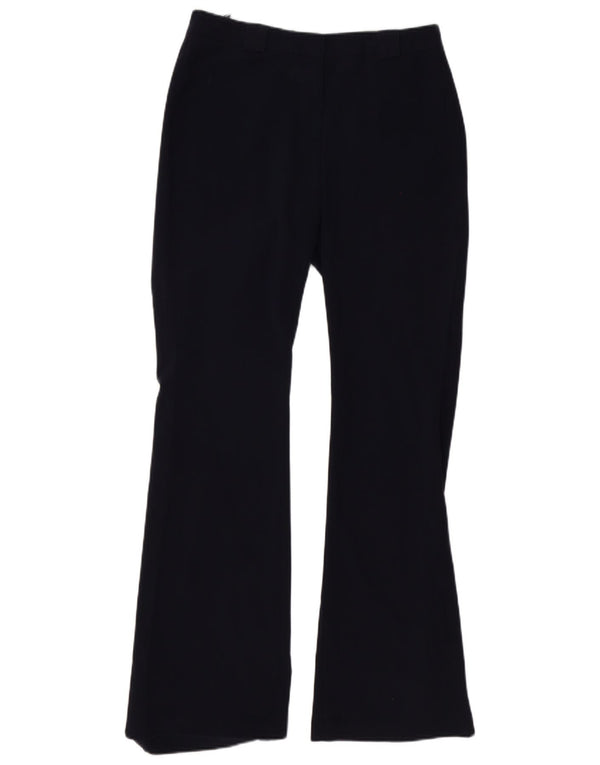 Calça feminina casual Marks & Spencer Flare Reino Unido 10 pequena W27 L32 azul marinho