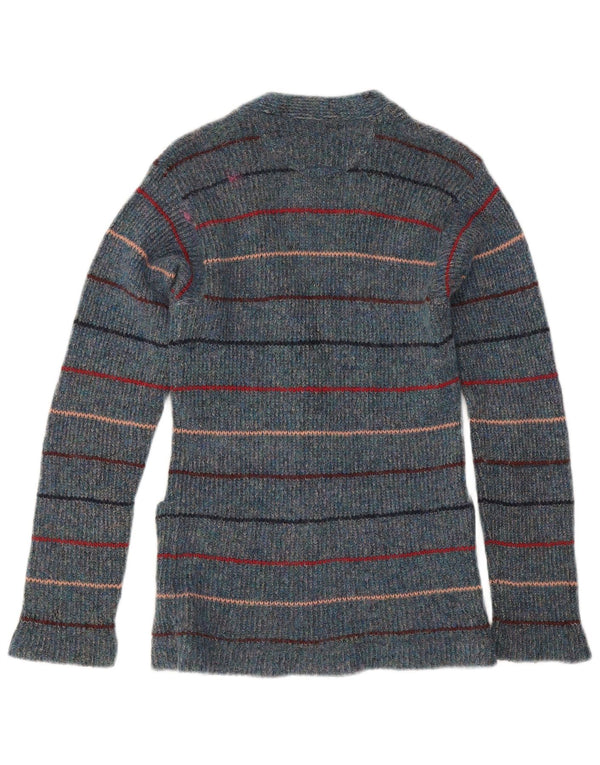 Cardigã feminino Gilmar IT 42 listrado azul médio