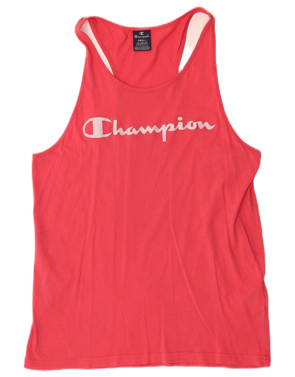 CHAMPION Mens Colete Gráfico Top Pequeno Algodão Rosa
