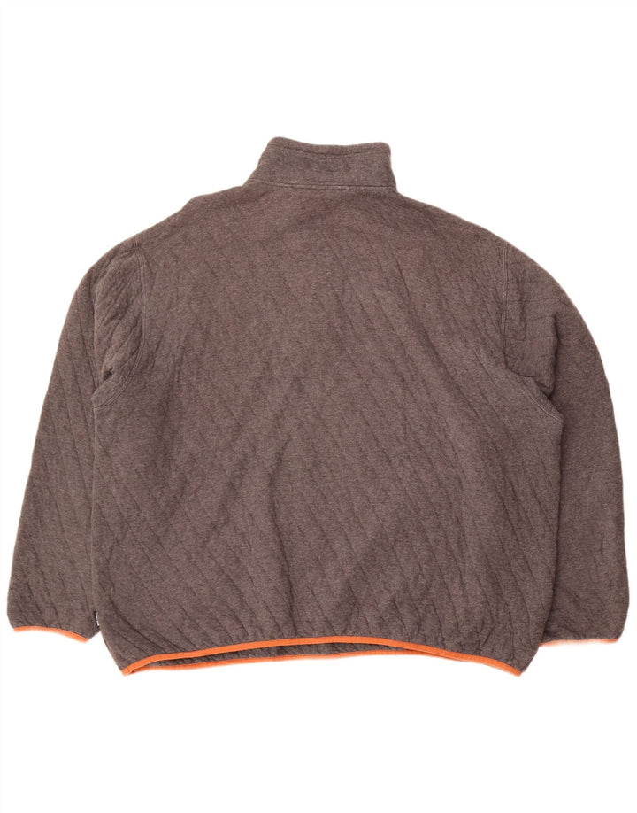 Suéter masculino Orvis com gola e botão 2XL algodão cinza