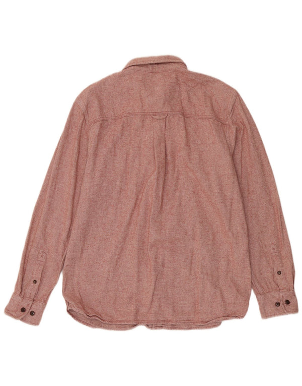 Camisa masculina de flanela Fat Face grande algodão rosa