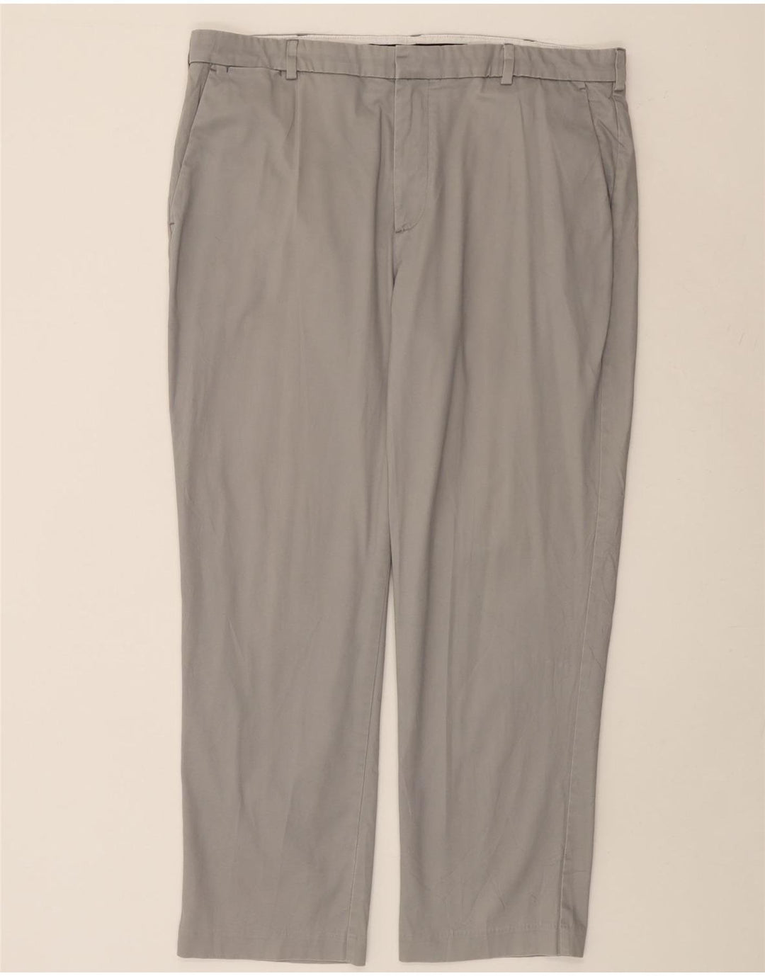 Calça chino reta masculina IZOD W38 L30 algodão cinza