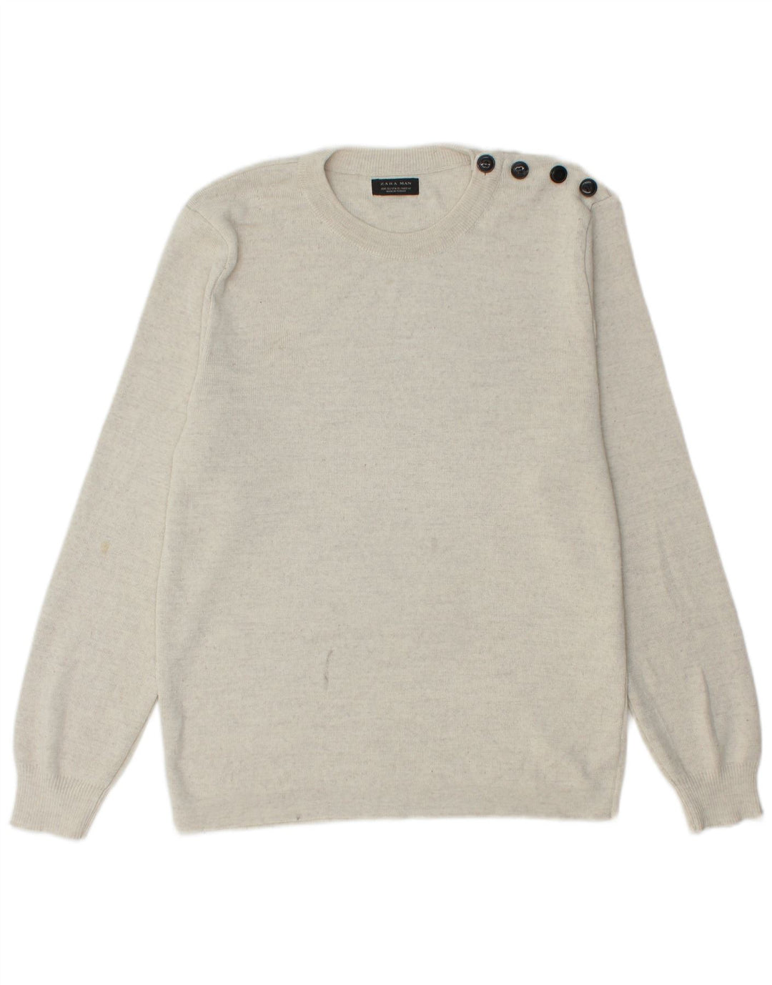 Zara Suéter masculino com gola redonda XL cinza