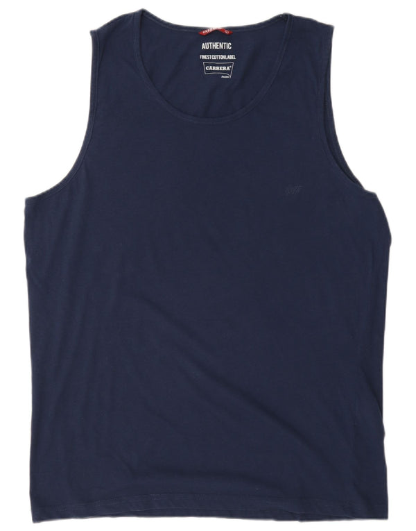 Carrera Mens Colete Top Grande Algodão Azul Marinho
