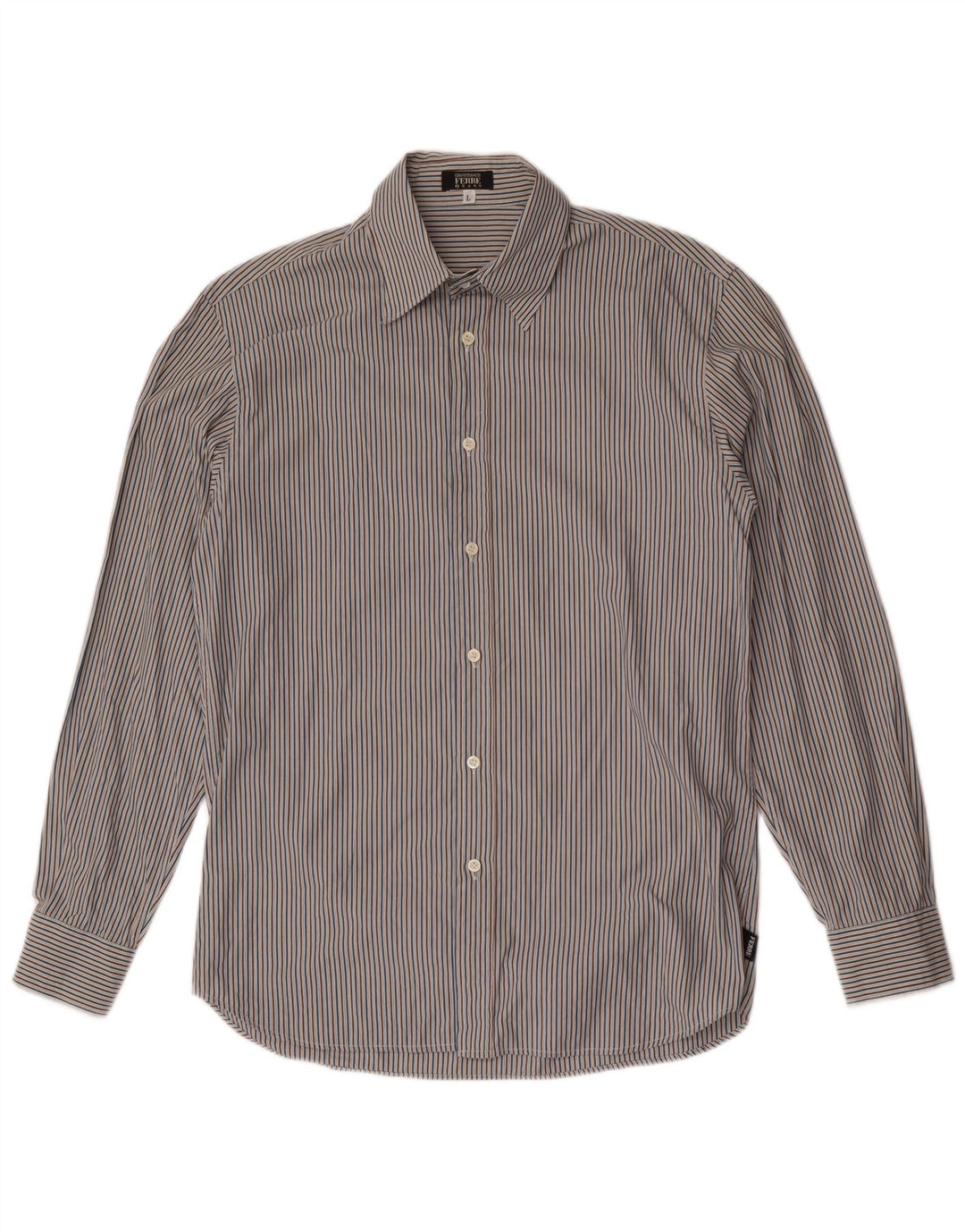 Camisa masculina Gianfranco Ferre grande listra multicolorida