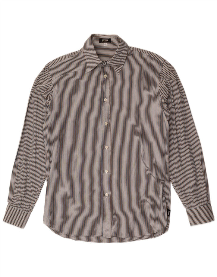 Camisa masculina Gianfranco Ferre grande listra multicolorida