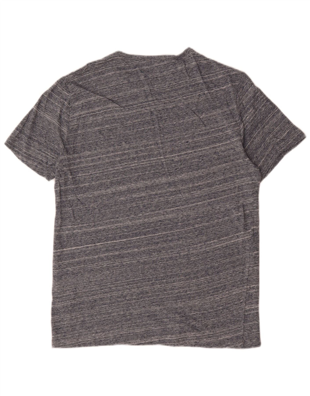 Camiseta masculina Reiss Top algodão listrado cinza médio