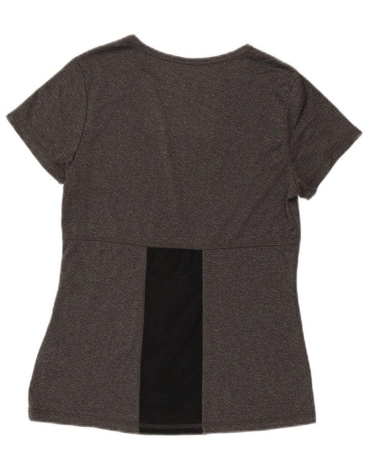 Camiseta feminina Fila UK 8 pequena cinza colorblock poliéster