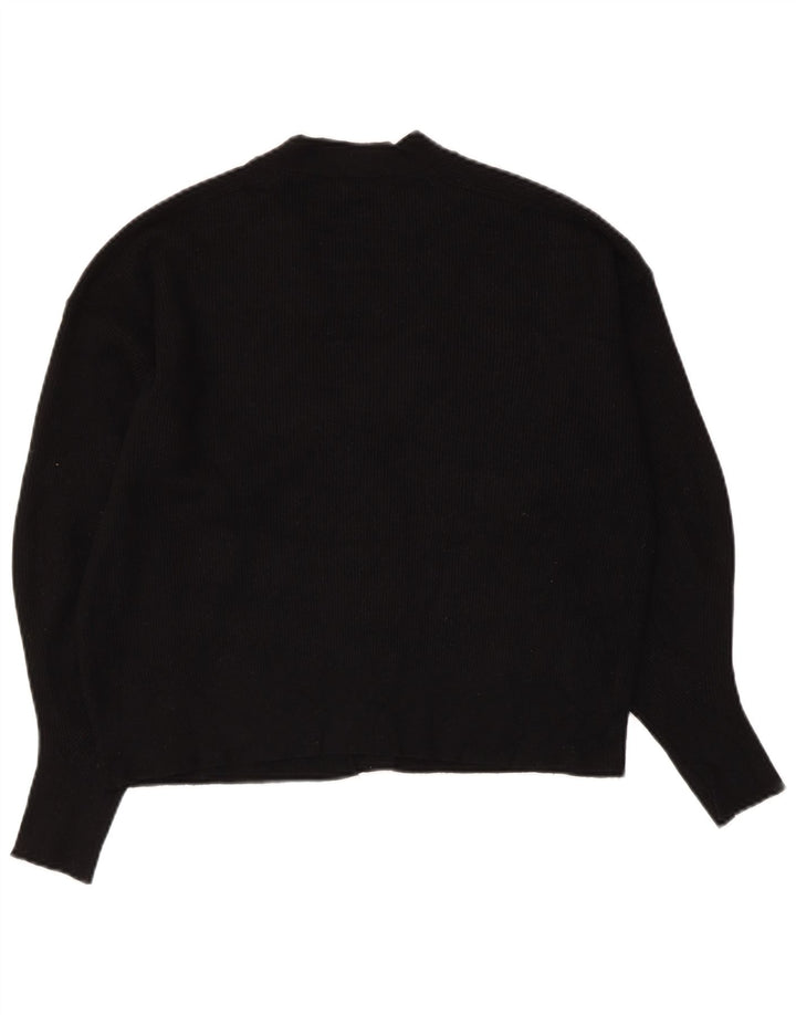 Suéter cardigã feminino ZARA Reino Unido 14 médio preto viscose