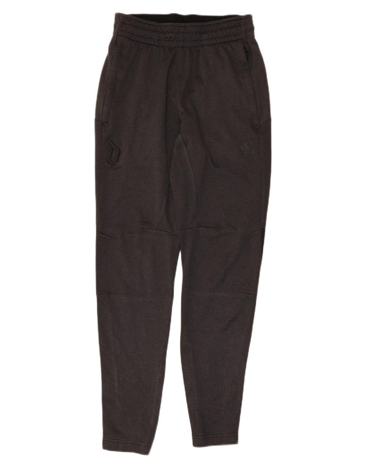 Calça de treino masculina ADIDAS pequena cinza colorblock poliéster