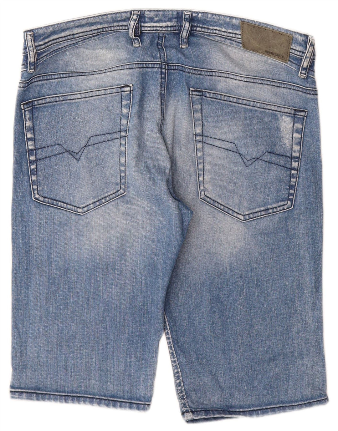Shorts jeans masculino diesel desgastado W31 algodão azul médio