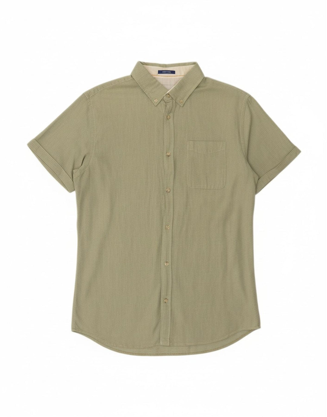 JACK & JONES Camisa masculina de manga curta grande algodão cáqui