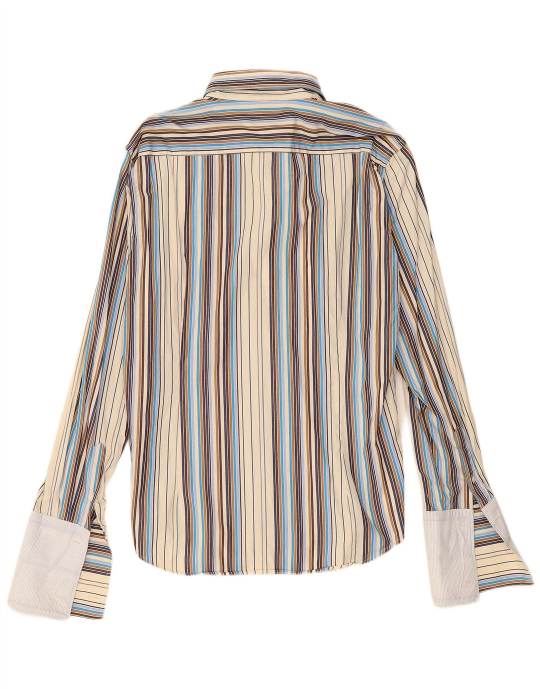 Camisa formal masculina Ted Baker tamanho 4 grande algodão listrado multicolorido