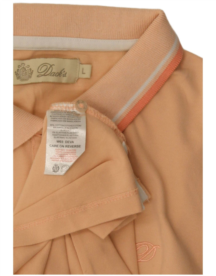 Camisa polo feminina Dack's UK 14 grande algodão laranja