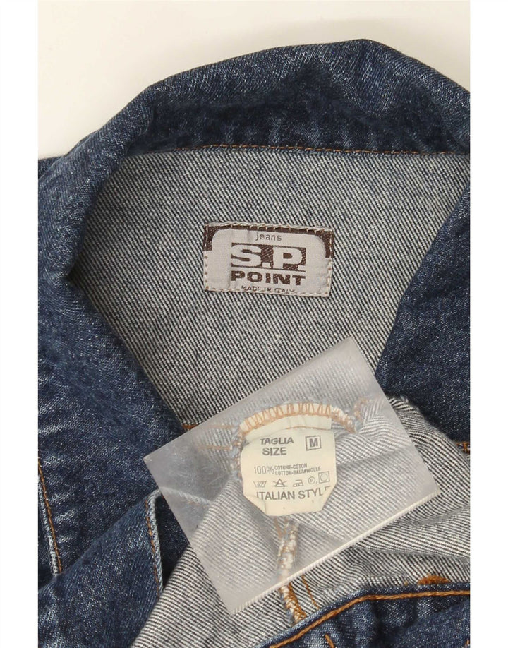 Jaqueta jeans feminina vintage UK 14 algodão azul médio