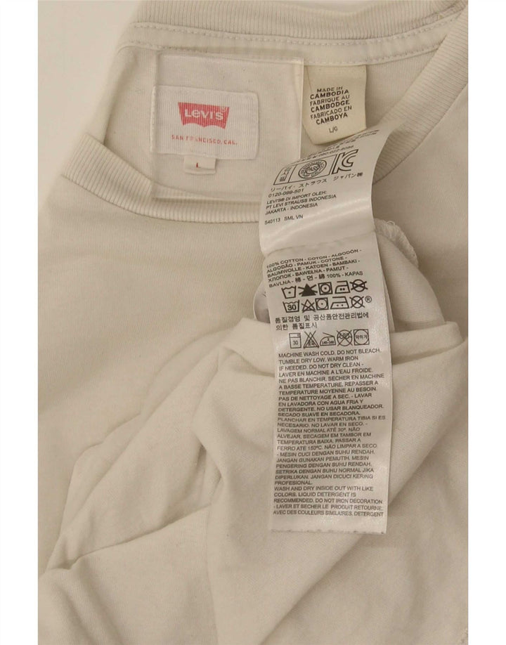 Camiseta masculina Levi's Top grande de algodão branco