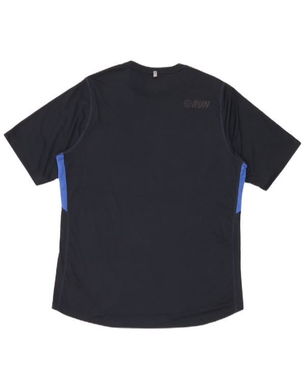 Camiseta masculina Nike Dri Fit Top grande bloco colorido azul marinho