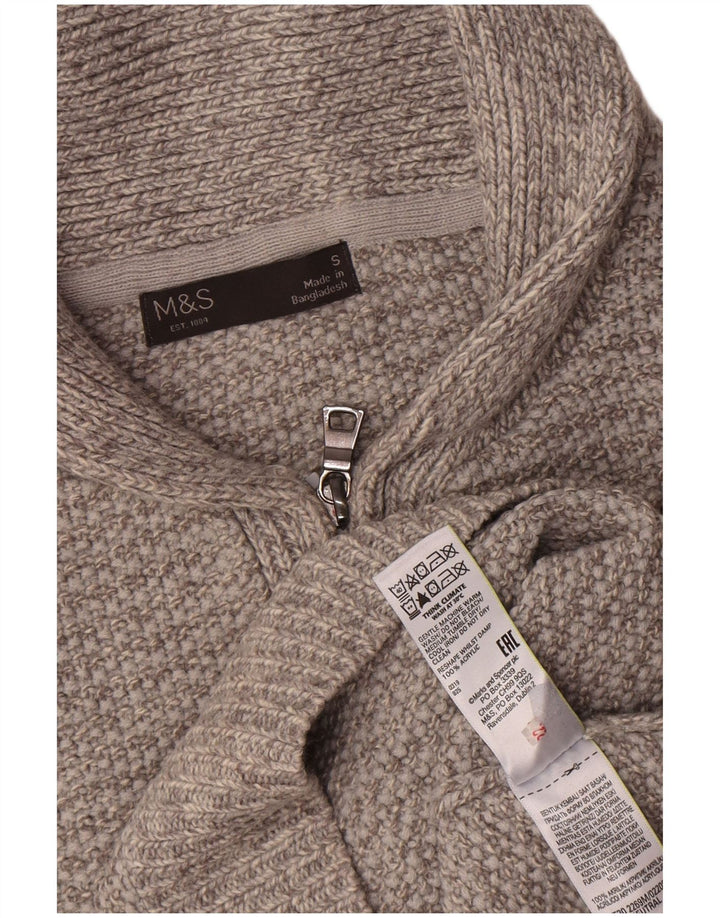 Suéter masculino Marks & Spencer com gola polo e acrílico cinza pequeno