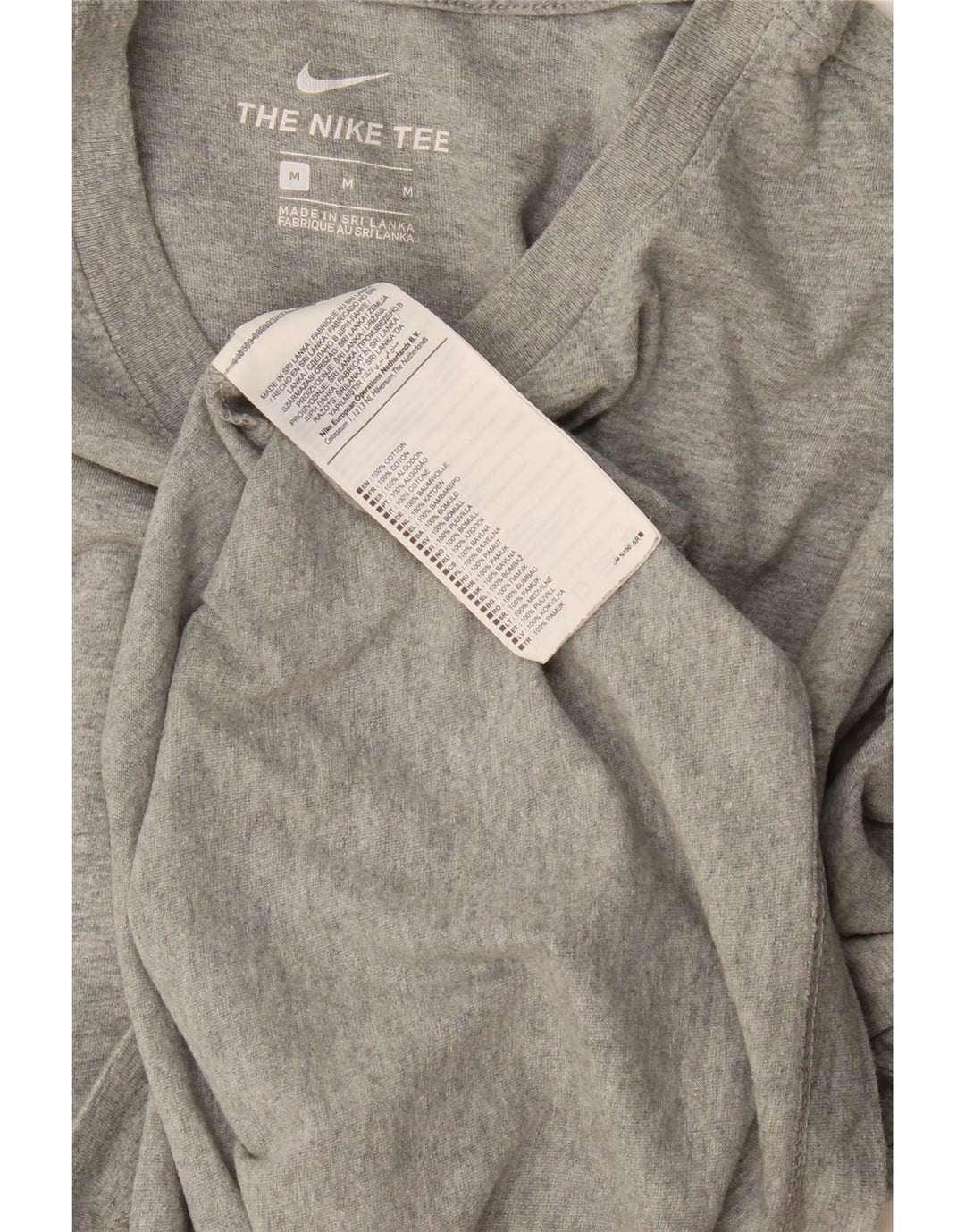 Camiseta masculina Nike The Tee Top cinza médio algodão