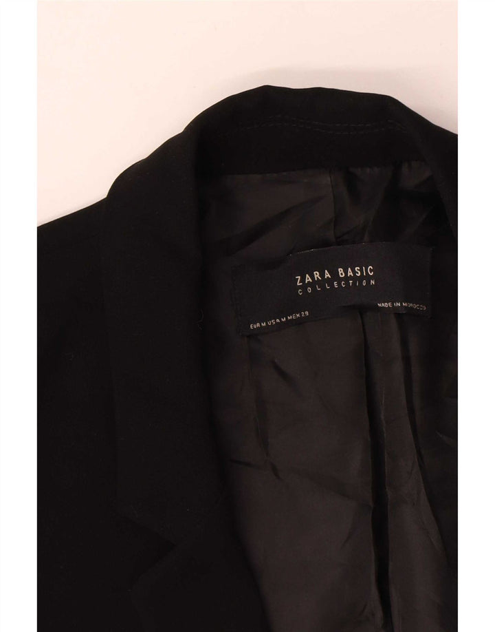 Zara Jaqueta Blazer Feminina Manga 3/4 Aberta Reino Unido 14 Médio Preto