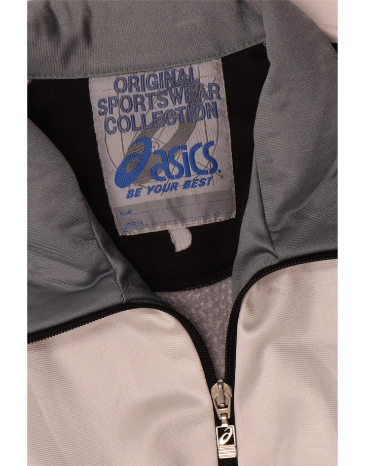 Asics Mens Graphic Tracksuit Top Jaqueta Grande Preto Colourblock Poliéster