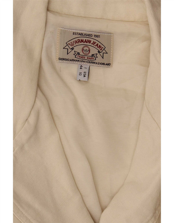 Jaqueta Blazer Feminina Armani Jeans com 3 Botões IT 44 Médio Branco