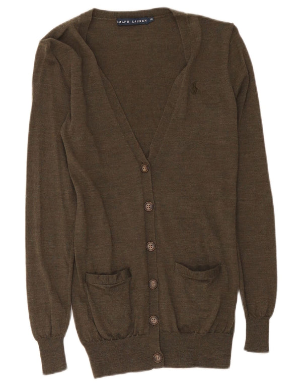 Suéter cardigã feminino Ralph Lauren Reino Unido 4 XS lã merino verde