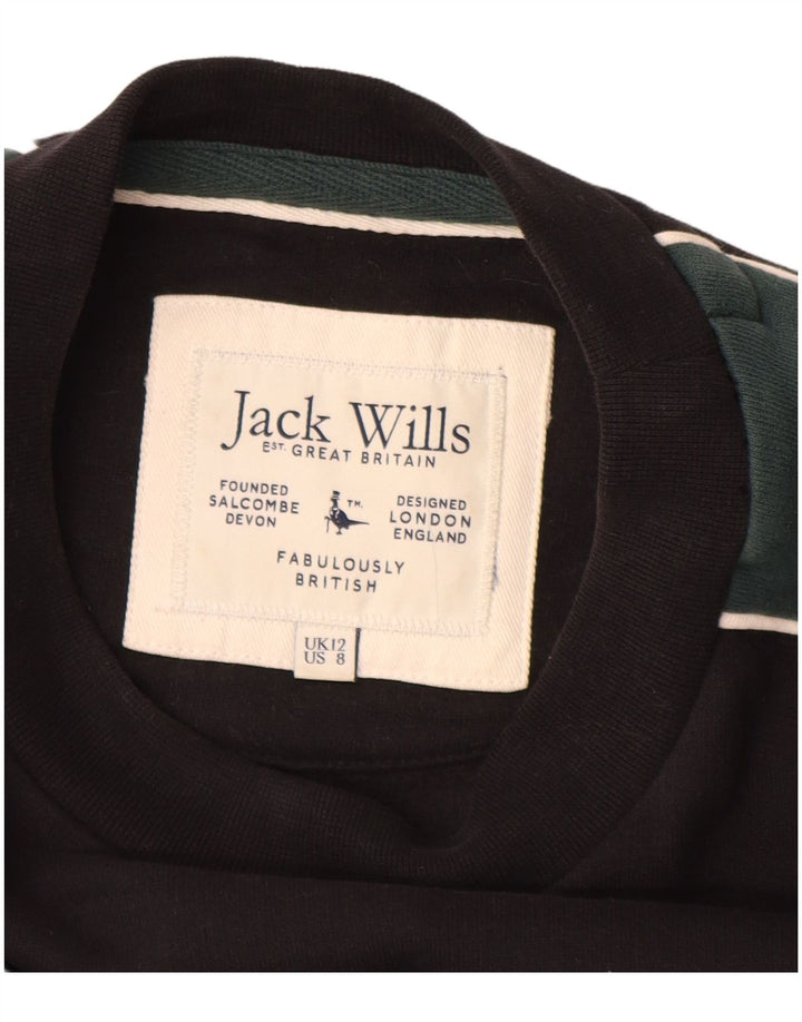 JACK WILLS Vestido feminino oversized com estampa gráfica Reino Unido 12 médio preto