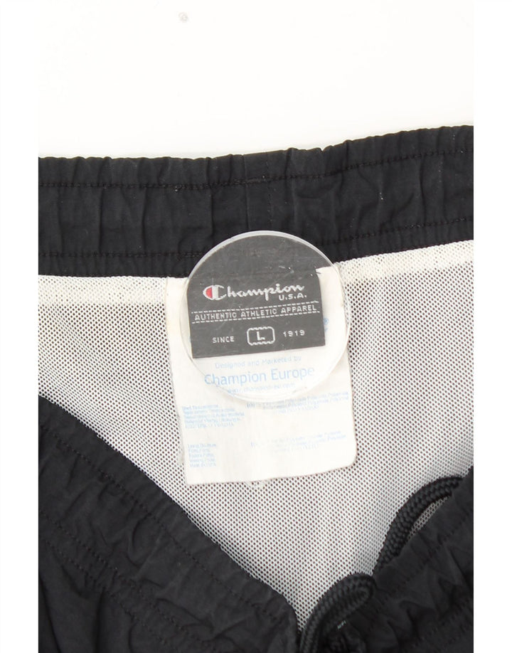 Shorts esportivos masculinos CHAMPION grande poliamida colorblock preto