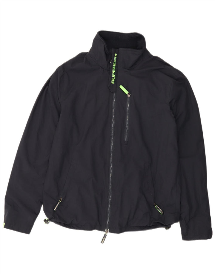 Jaqueta corta-vento masculina SUPERDRY The Windhiker Reino Unido 38 azul marinho médio