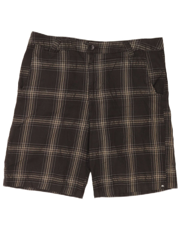 Quiksilver Mens Chino Shorts W36 Grande Poliéster Xadrez Cinza