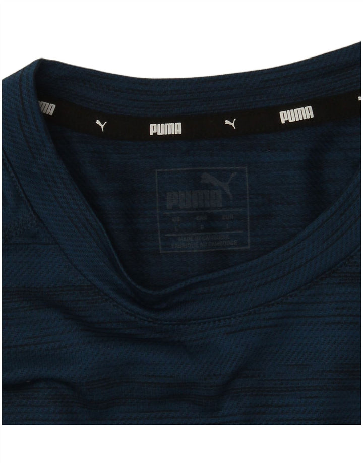 Camiseta masculina PUMA grande listrada azul marinho
