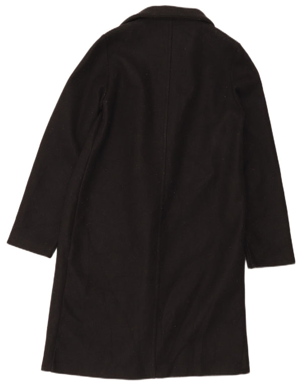 Sobretudo aberto feminino Zara UK 10 pequeno poliéster preto